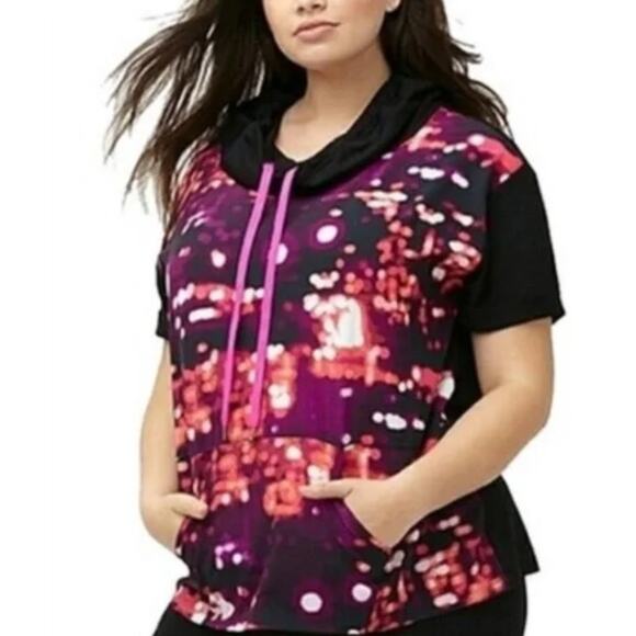Lane Bryant Livi Active Graphic Short Sleeve Sweatshirt Top Plus 14 16 Workout - Picture 1 of 8